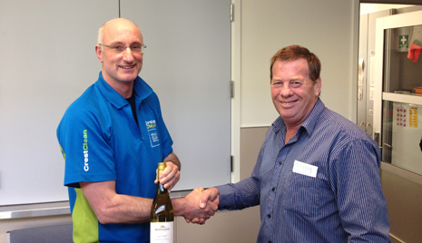 Photo National Quality/Training Manager Chris (Chappy) Chapman and franchisee Paul Admiraal