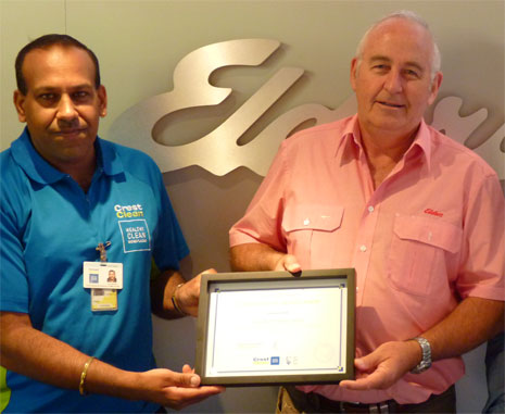 Pictured is Elders Managing Director Stu Chapman with franchisee Kamal Jeet Singh