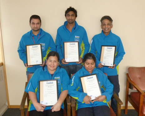 Pictured is the famous Five – Varender Singh, Rakesh Kumar, Siva Krishnan, Ofelia Barberan and Vasantra Velayudhan.