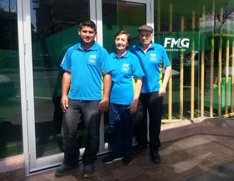 Pictured are CrestClean Franchisees Medina and William Pinto and Ronald Asre
