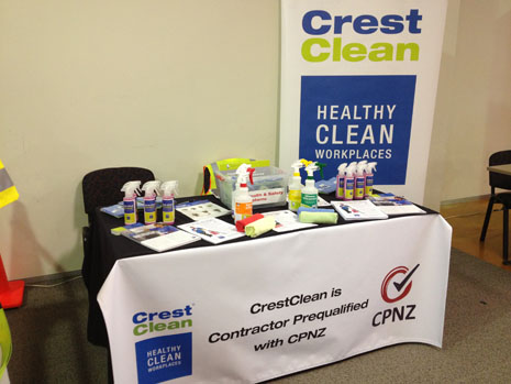 CrestClean’s display table showcased our environmentally responsible chemicals and information on SafeClean, our Health, Safety and Environmental Management System.
