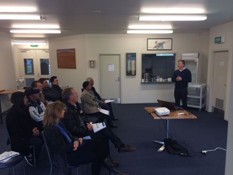 CrestClean Managing Director addressing Whangarei’s franchisees at their first team meeting.