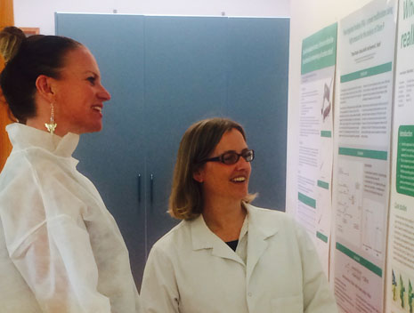 Hawkes Bay Regional Director Abby Latu on site at Analytical Research Laboratories with manager Rebecca Withnall. 