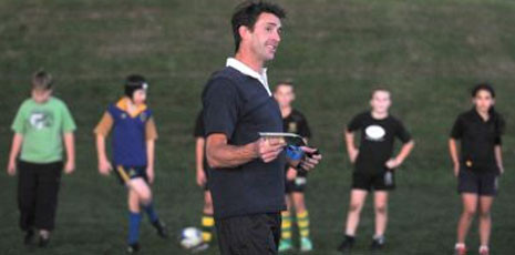 John Leslie conducts a coaching session at Miller Park earlier this month. Photo by Gregor Richardson.