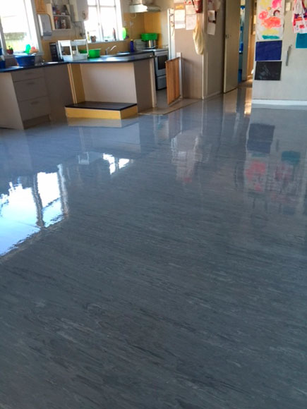 Nga Tamariki Early Childhood Centre management are thrilled with how shiny their polished floors look once they are professionally cleaned.