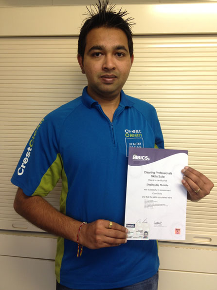 Christchurch North CrestClean franchisee Dan Mahida is better equipped after completing training through the Master Cleaners Training Institute and CrestClean.