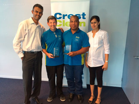 North Harbour Regional Managers Neil and Rachel Kumar were proud to present Franchisees of the Year Jim McManus and Bura Takinoa with their awards.