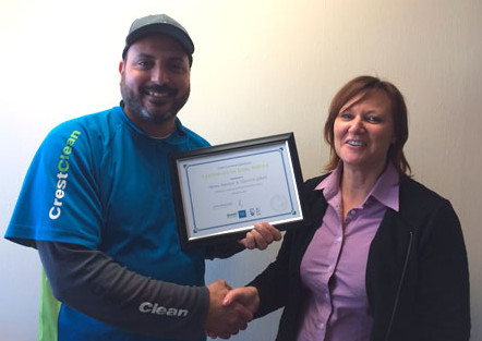 Christchurch South franchisee Mina Hanna was presented his 7 year Long Service Award by Regional Manager Kiri James.