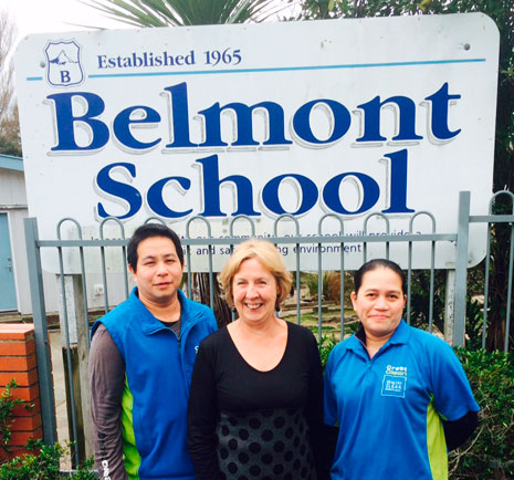 Belmont School Principal Robin Thompson is pleased with the professional service Hutt Valley franchisees Greg and Helen Caingcoy provide.