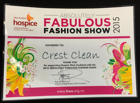CrestClean received a certificate of appreciation from West Auckland Hospice.