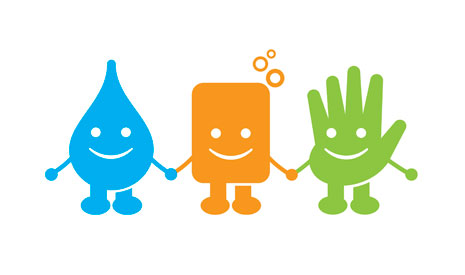 Raise a Hand for Hygiene is this year’s Global Handwashing Day theme. The characters holding hands symbolize that, when water and hands are brought together with soap, health is the result and health is worth smiling about.