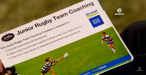 SKY TV featured the CrestClean LeslieRugby Junior Rugby Team Coaching Programme.