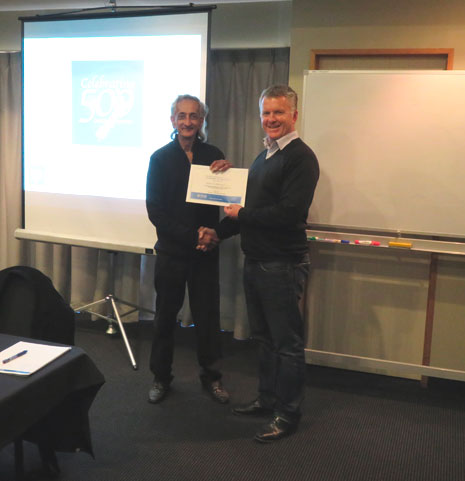 Managing Director Grant McLauchlan presented Central Otago franchisee James Sukhwant with British Institute of Cleaning Sciences (BICSc) Hard Floor Course Certificate.