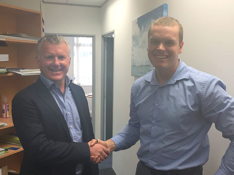 Managing Director Grant McLauchlan welcomes Philip Wilson, CrestClean’s Wellington, Hutt Valley and Palmerston North Regional Quality Assurance Co-ordinator.