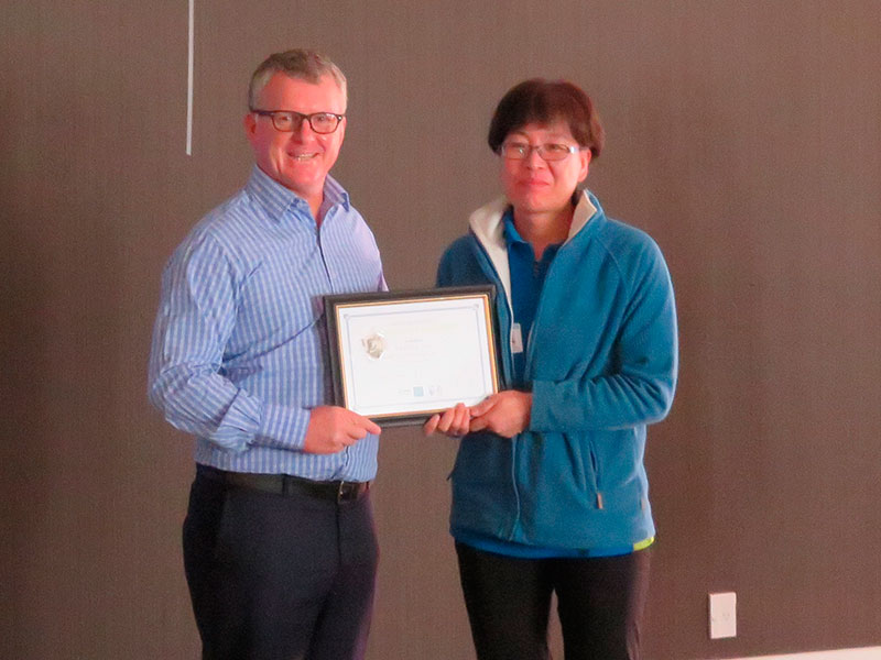Chunhui (Crystal) Zhao received her 10 year Long Service Award.