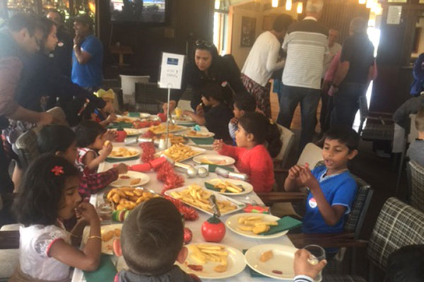 Children enjoyed their Christmas lunch.