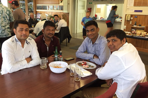 Franchisees Jaydeep Patel, Bhaveshkumar Patel, Divyang Patel and Utsav Patel enjoyed the Christmas party.