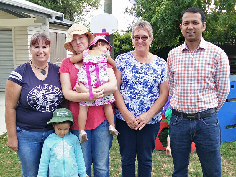 Leigh McGrath (left), Amanda Hogan, Alyson Fitzsimons and Taranaki Regional Manager Prasun Acharya at Waitara Central Kindergarten.