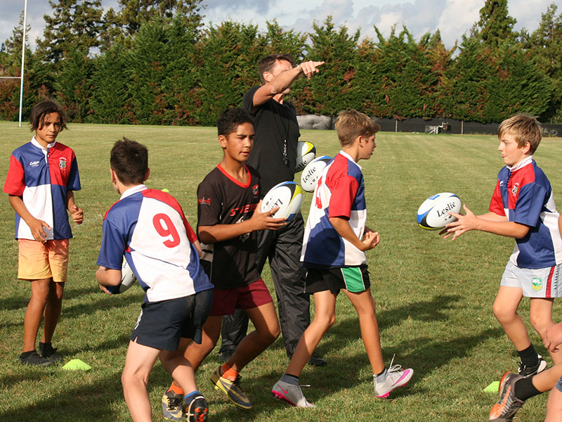 Kerikeri Franchise owner Brian Moffat enjoyed watching John Leslie (pictured) carry out the CrestClean LeslieRugby Junior Rugby Coaching Programme that was held in Kerikeri.