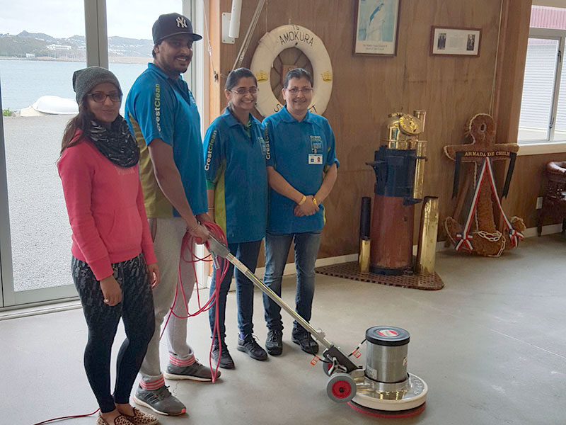 Wellington franchisees Hanspreet Kaur Hari, Daler Singh, Rajeshri Panchal and Rana Kaur enjoyed learning more about how to care for floors.