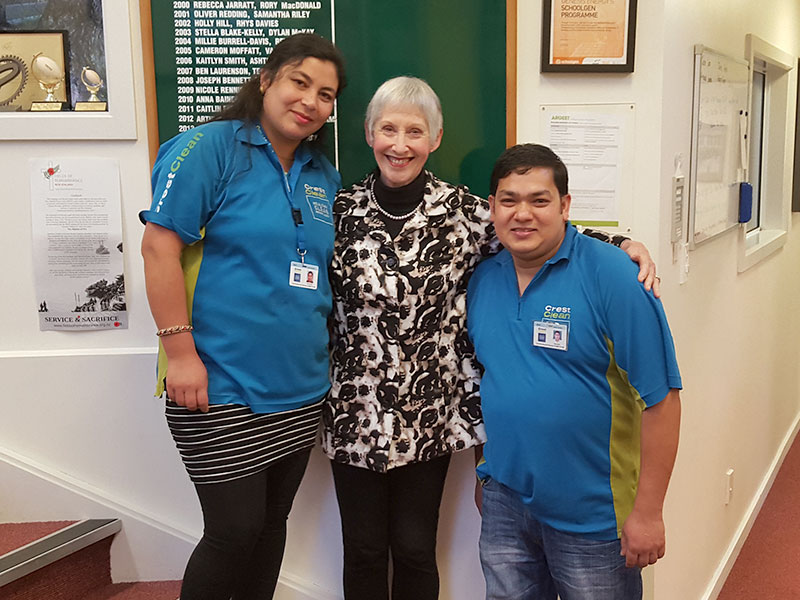 Wellington franchisees Harikala, left and Naran Khatri with Wadestown School Principal Sally Barrett.