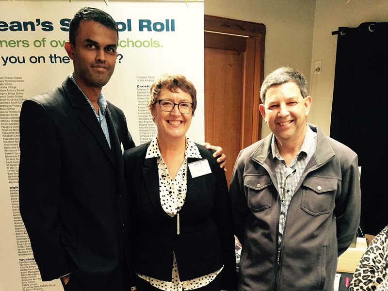 Flying the CrestClean flag are Neil Lumar, North Harbour Regional Manager, Caroline Wedding, Auckland North Shore Regional Manager and Jim McManus, Whangarei Regional Manager. 