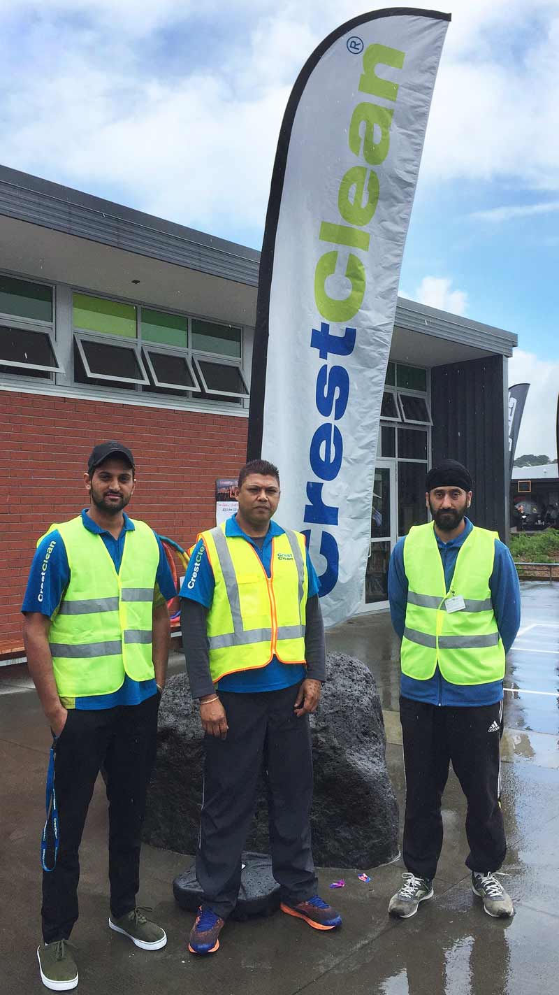 Franchisee Ram Kumar (centre) with Simarjeet Singh and Manjinder Singh.