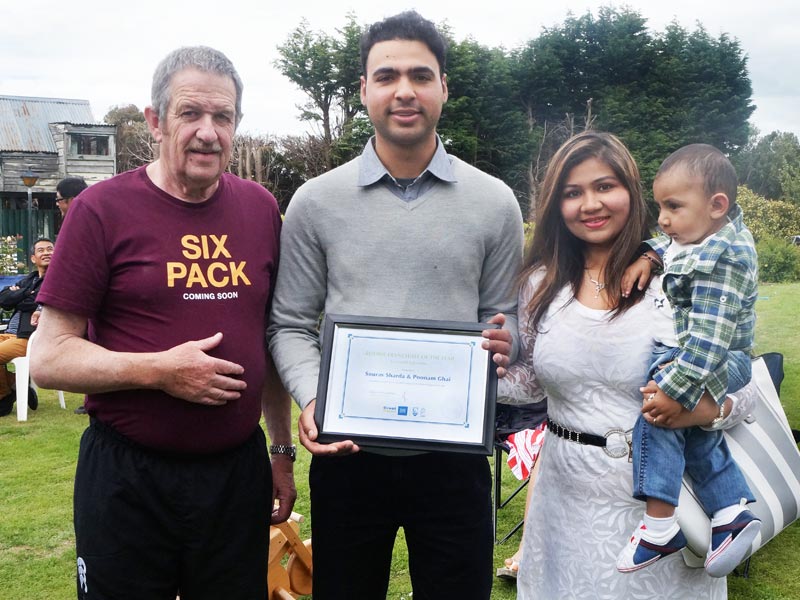 Robin Sharda and wife Poonam Ghai were awarded the title of “Rookie Franchisee of the year”. Making the presentation is Glenn Cockroft, Crest’s Invercargill Regional Manager.