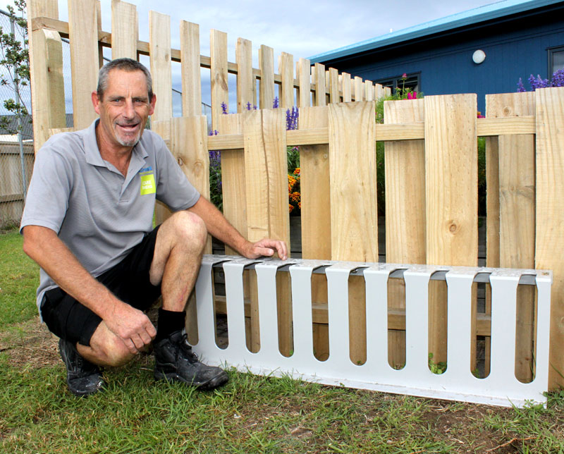 Mike installed a scooter rack at St Thomas More Catholic School, just one of the things he’s taken in his stride as caretaker. 