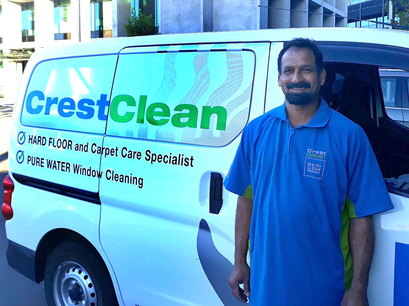 Anthony Mudaliar is pleased with the Nissan NV200 he’s bought for his CrestClean business. 