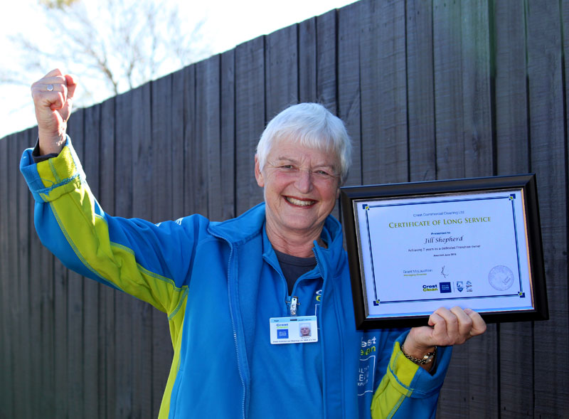Jill Shepherd has just clocked up seven years with CrestClean.