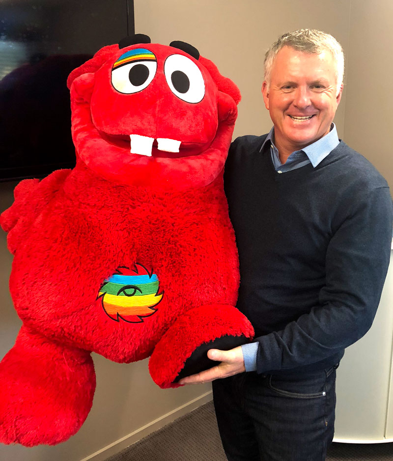 CrestClean Managing Director Grant McLauchlan and his new cuddly friend.